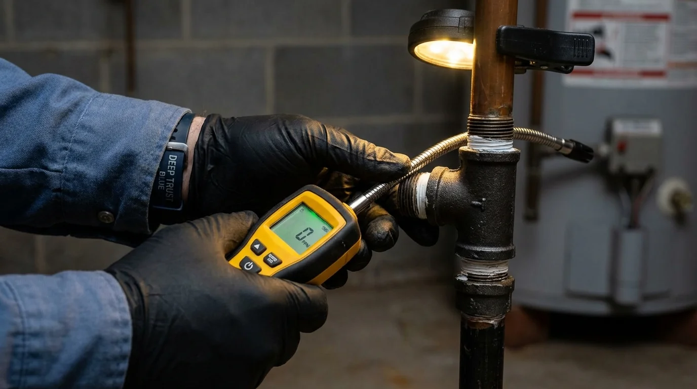 Gas leak detection with electronic sniffer by Johns Plumbing LLC in Jensen Beach