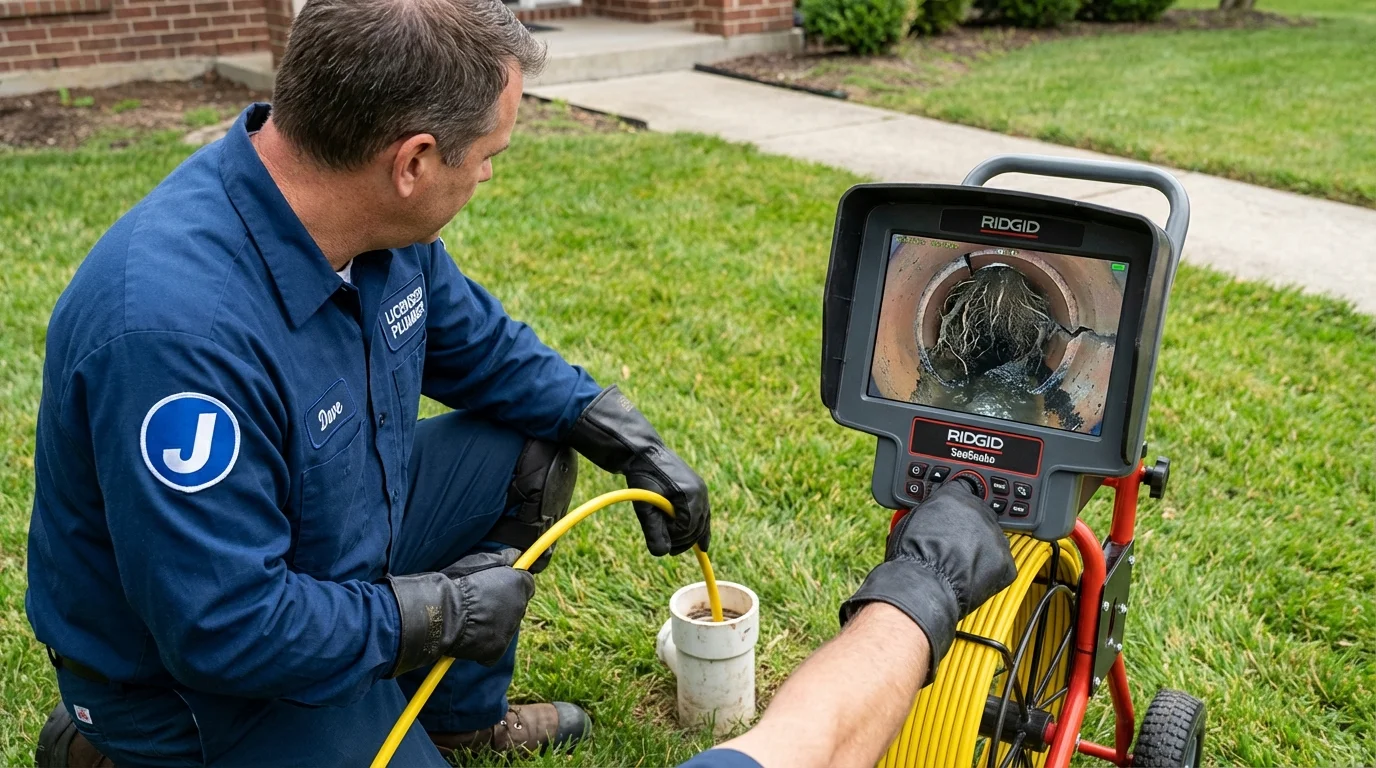 Sewer camera inspection being performed by Johns Plumbing LLC in Jensen Beach